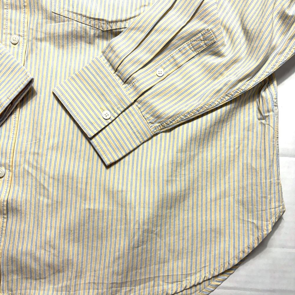 J.Crew Étienne Oversized Button Up Shirt Yellow Blue Stripe NWOT L Cotton - Picture 10 of 13